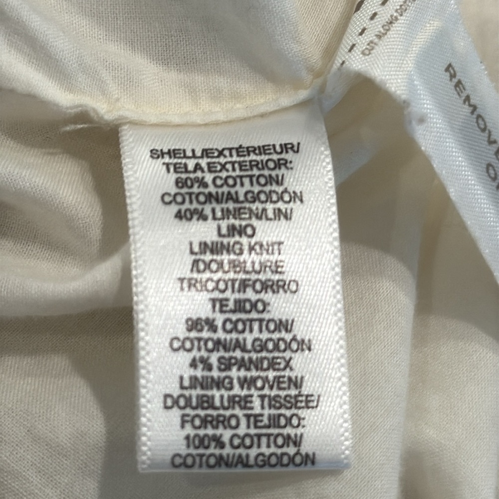 Ann Taylor Loft Petite White and Khaki Spring/Summer Light Cotton Jacket, XSP - Picture 8 of 8